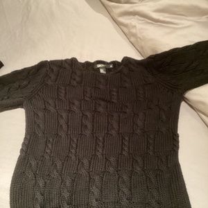 Dkny black cable knit cotton sweater